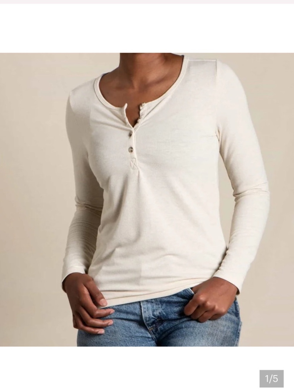 Toad&Co Piru Long Sleeve Henley extra small in Salt